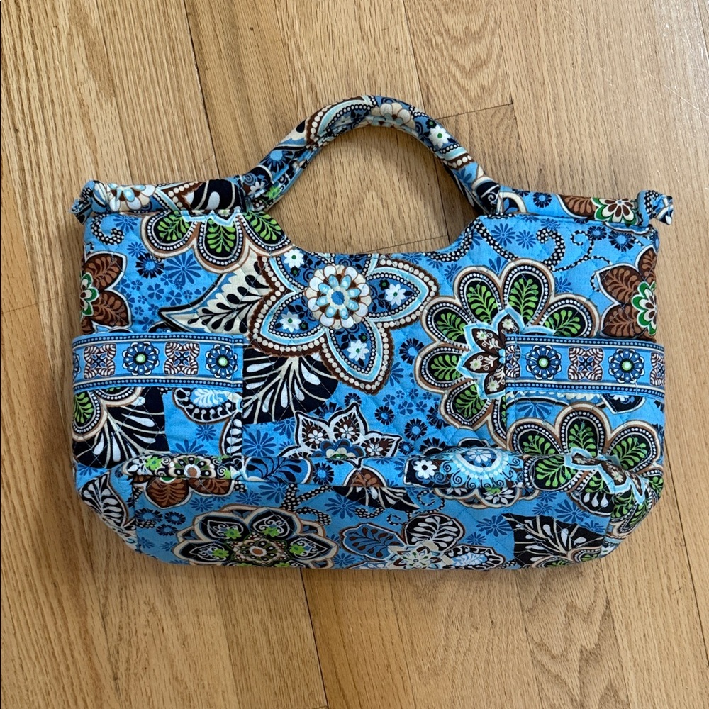 Vera Bradley Blue and Brown Floral Handbag